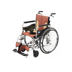 6개월 휠체어 휠체어대여 접이식휠체어 MIKI-PB 420폭 갈색